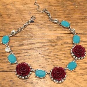 Lia Sophia enamel and stone statement necklace